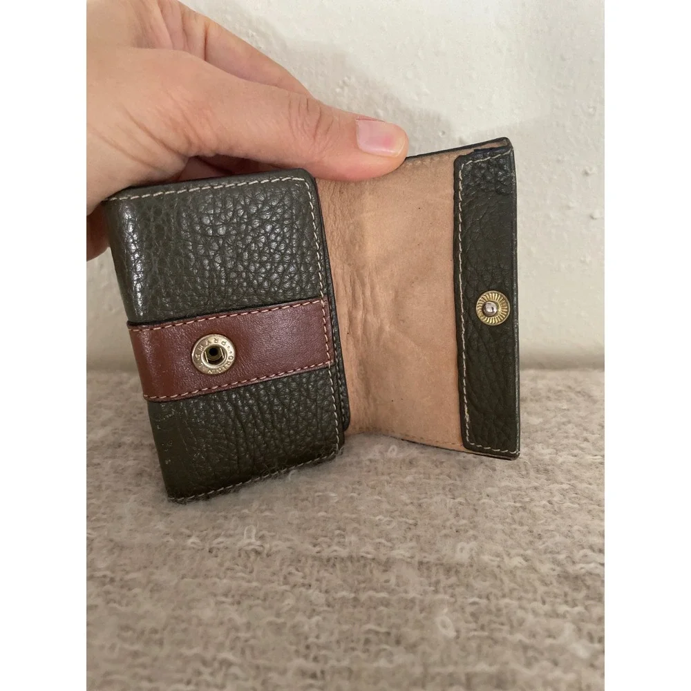 LAND Leather vintage Key Wallet Clips 5 keys holder made in Columbia green brown